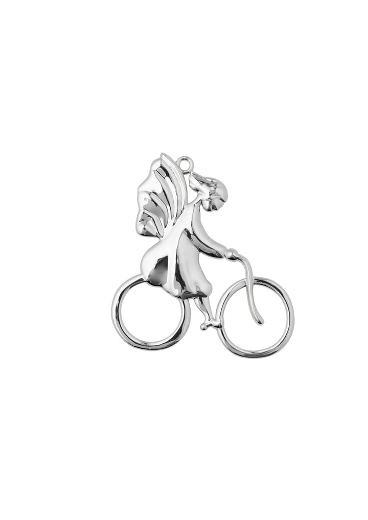 Karen Blixen Kerstdecoratie Engeltje op de fiets, Zilver Rosendahl
