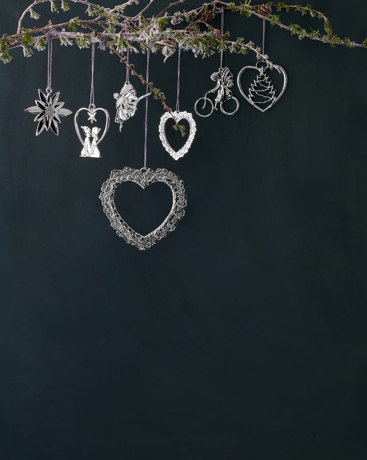 Karen Blixen Kerstdecoratie Hart met kinderen, Zilver Rosendahl