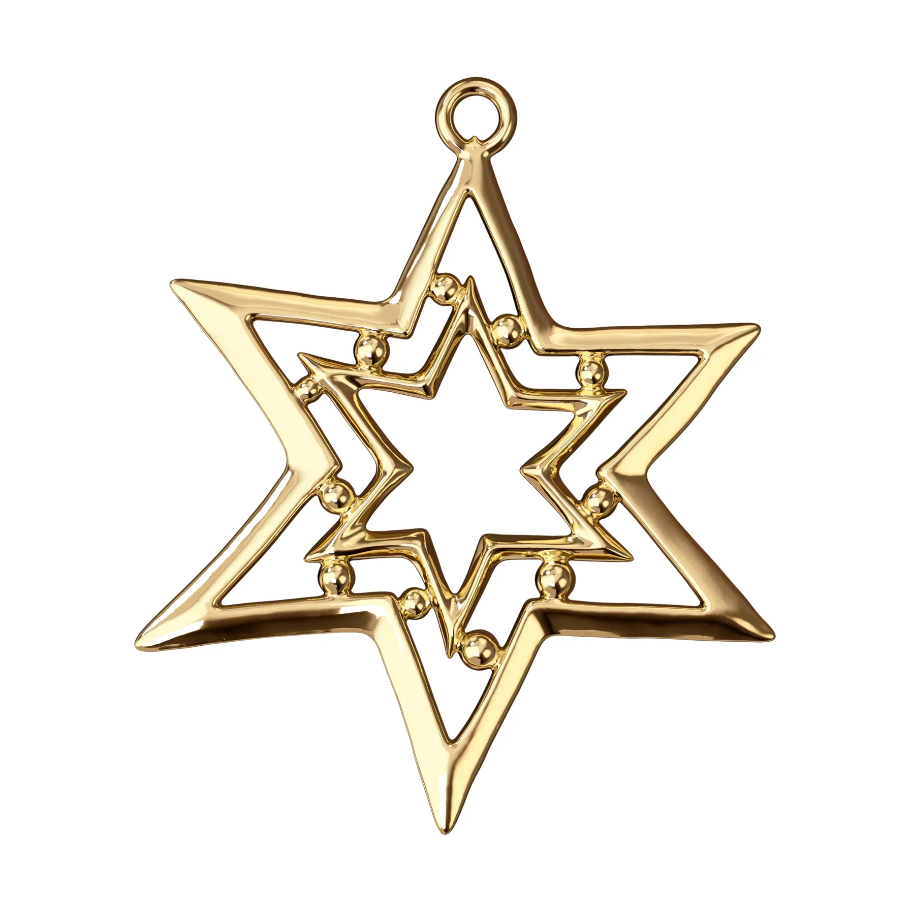 Karen Blixen kerstster hanger 8 cm, Verguld Rosendahl