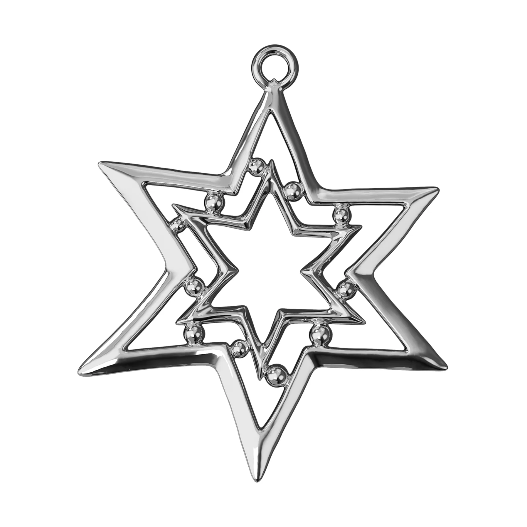 Karen Blixen kerstster hanger 8 cm, Verzilverd Rosendahl