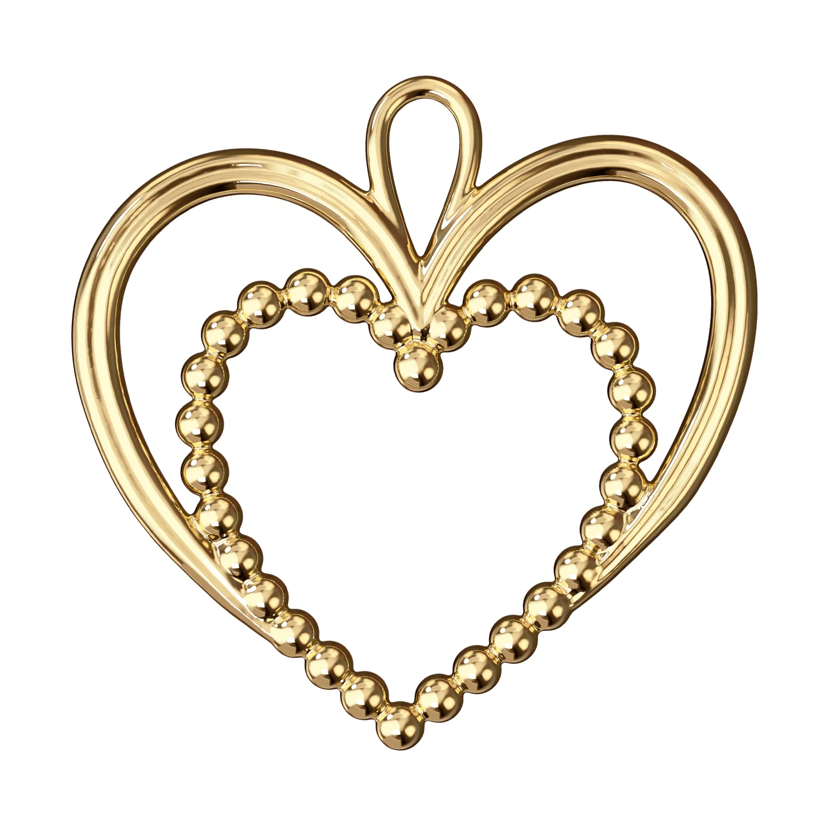 Karen Blixen parelhart kersthanger 6,5 cm, Verguld Rosendahl