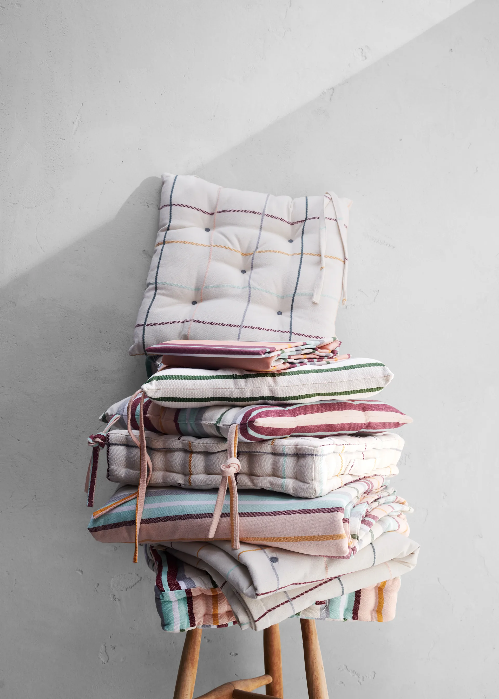 Outdoor Check doorgestikte plaid 130x180, Multi Rosendahl