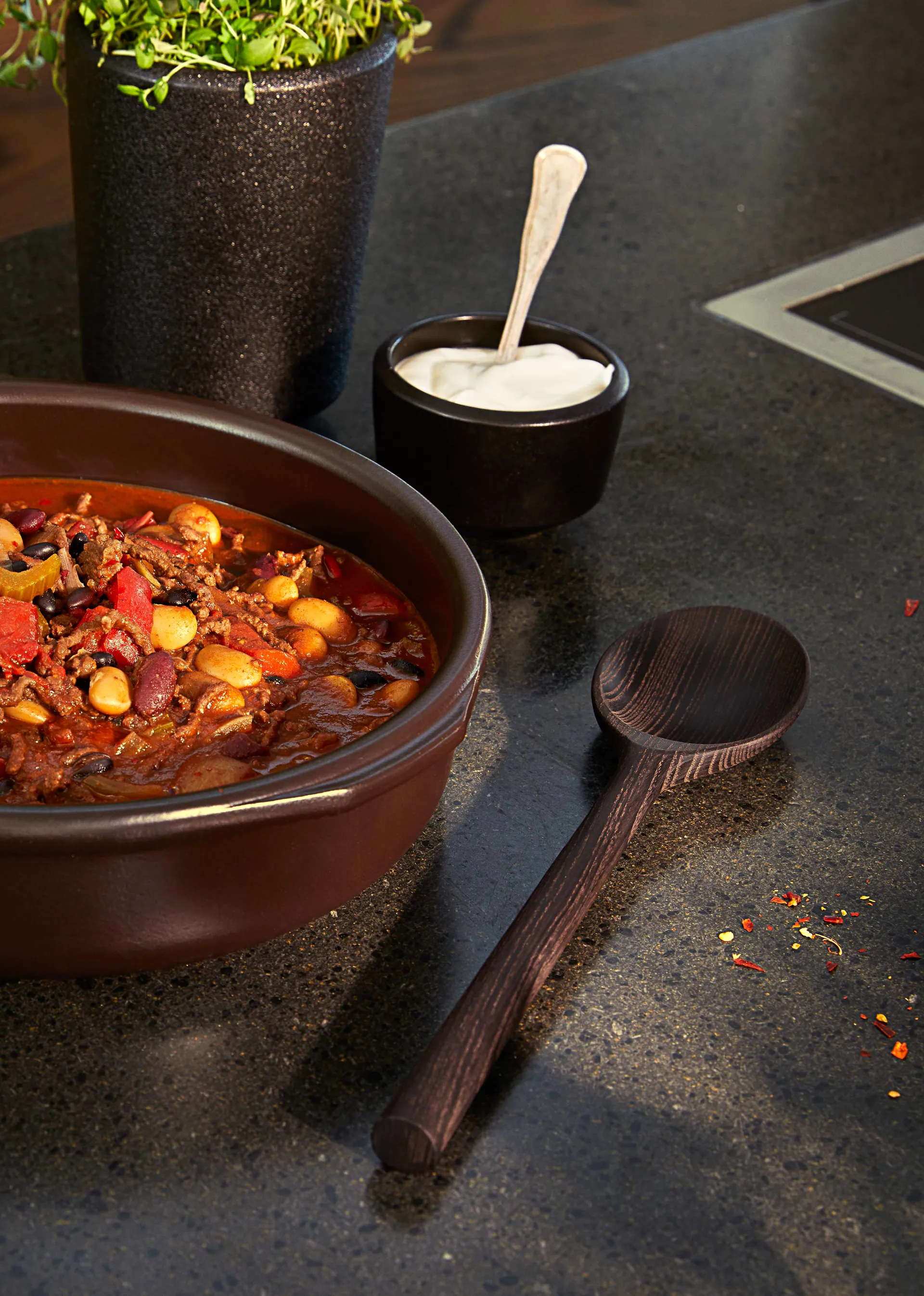 Rå houten lepel, Warmtebehandelde as Rosendahl