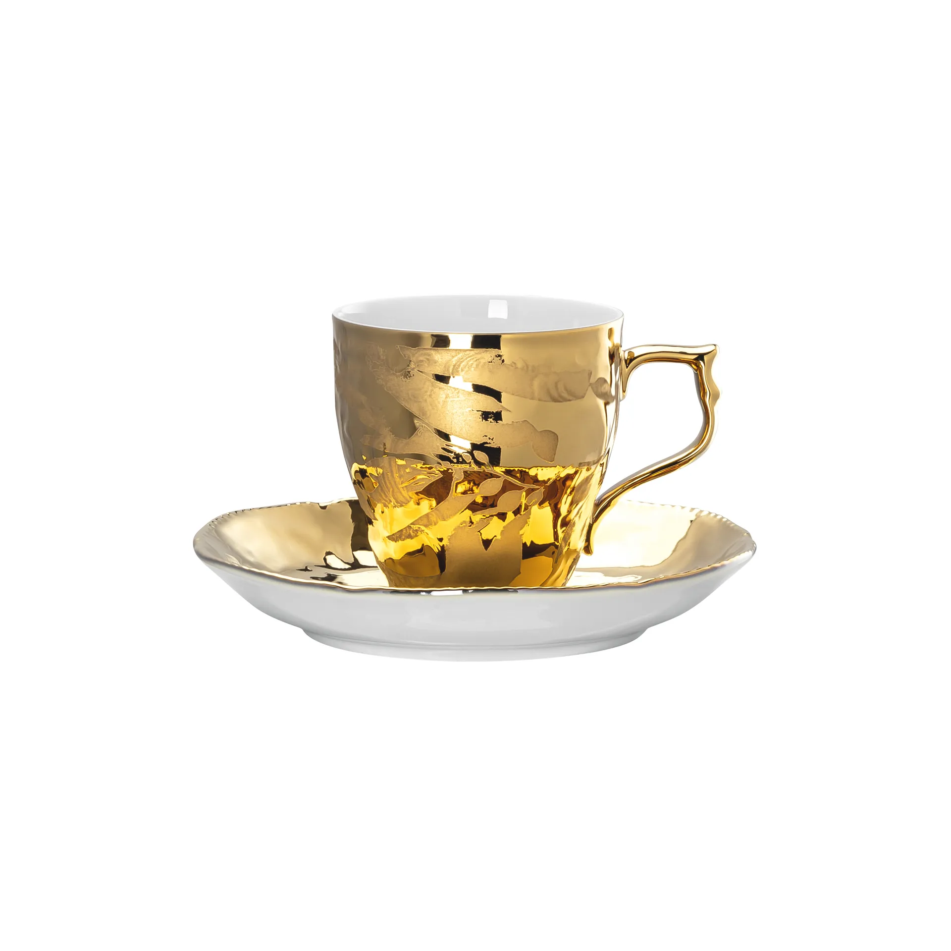 Rosenthal Heritage Midas espressokopje met schoteltje, Wit-goud Rosenthal