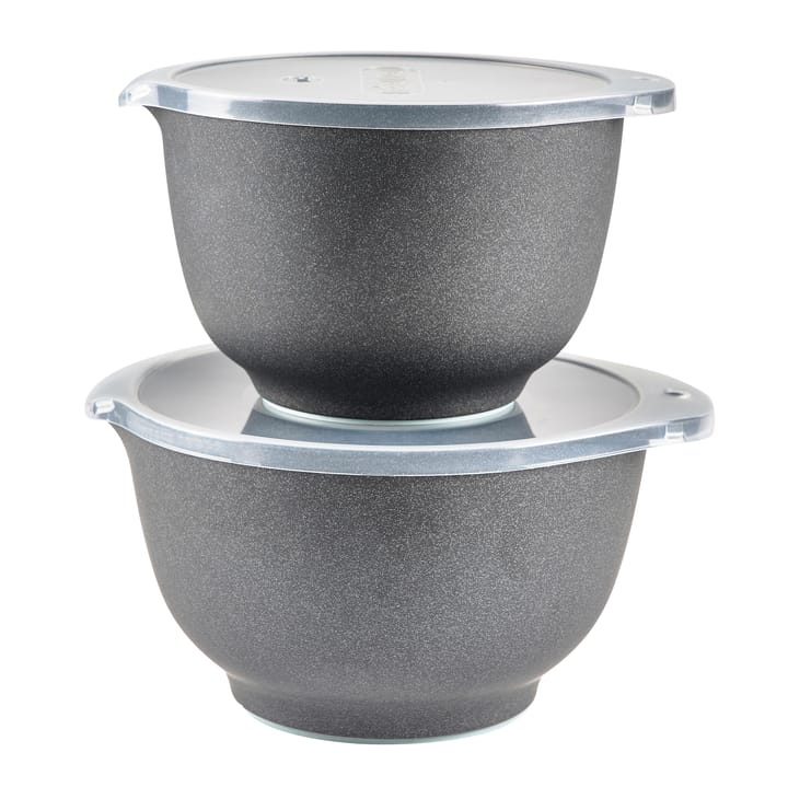Margrethe kommenset met deksel mat 2-pack - Pebble zwart - Rosti