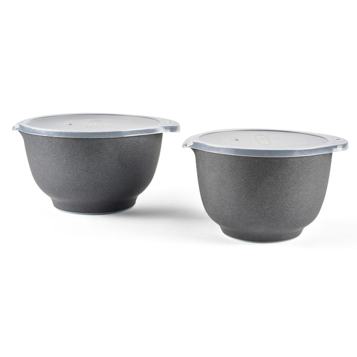 Margrethe kommenset met deksel mat 2-pack, Pebble zwart Rosti