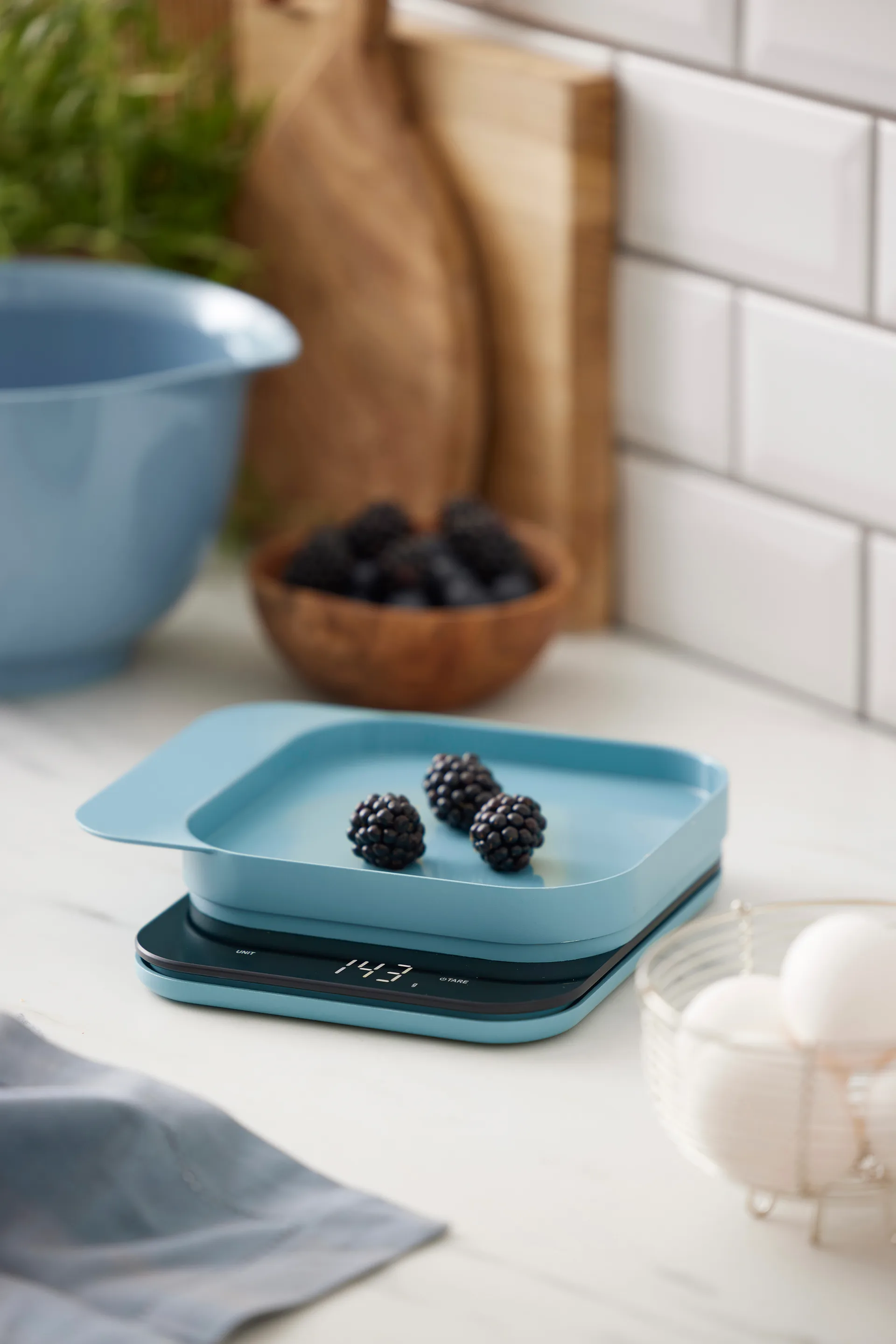 Mensura keukenweegschaal, Dusty blue Rosti