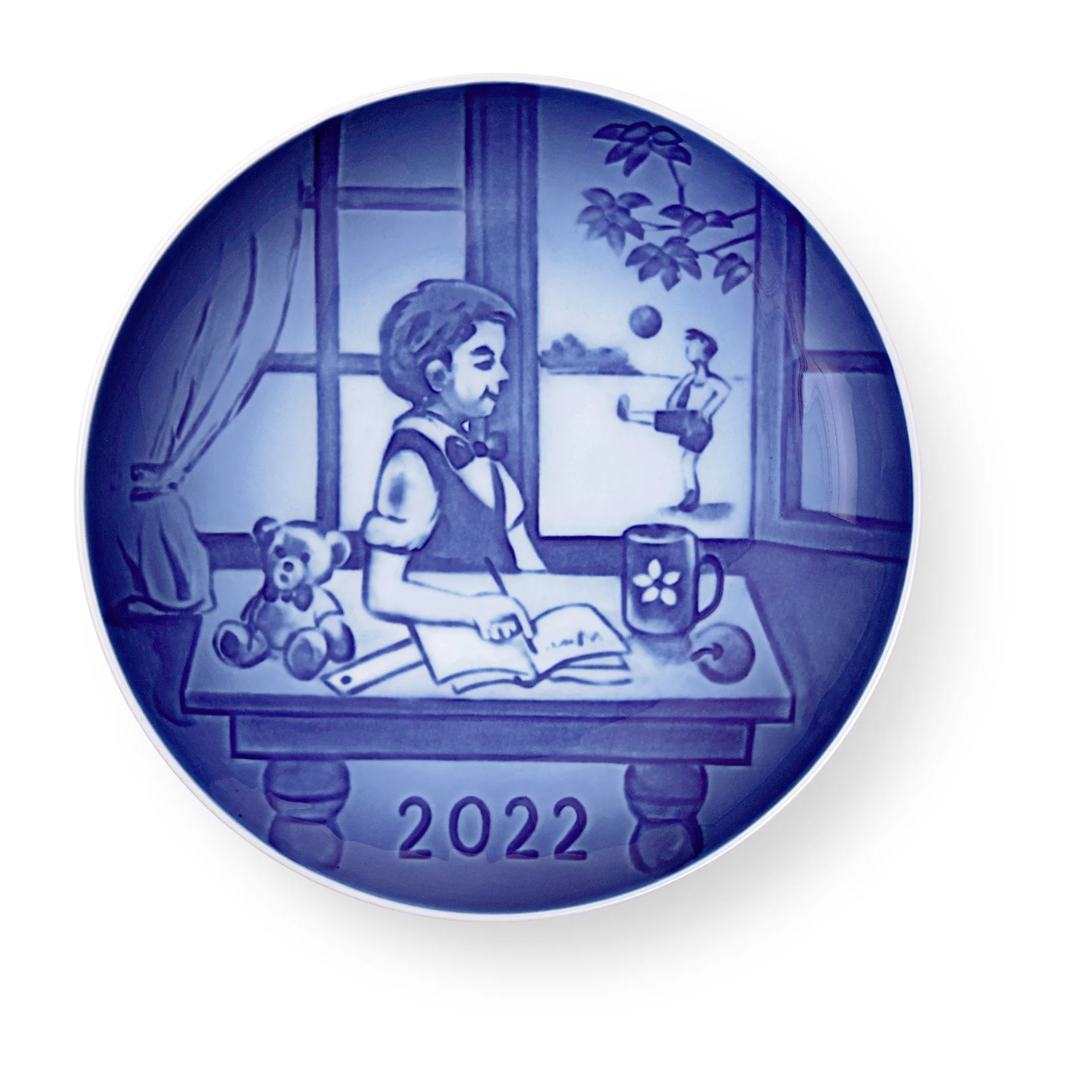 Bing & Grøndah "dag van de kinderen" bord 2022, wit Royal Copenhagen