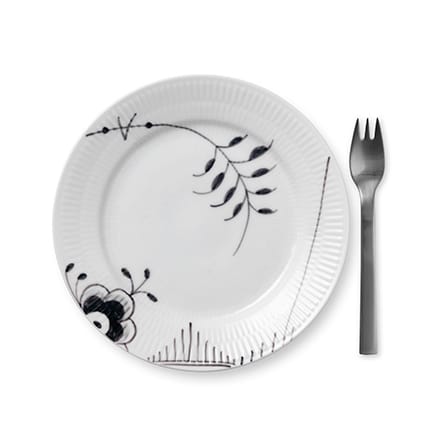 Black Fluted mega bord 2 - zwart, Ø 19 cm Royal Copenhagen