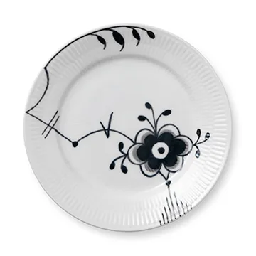 Black Fluted mega bord 6 - zwart - Ø 19 cm - Royal Copenhagen