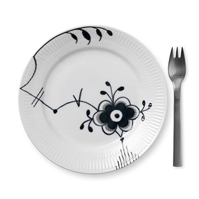 Black Fluted mega bord 6 - zwart, Ø 19 cm Royal Copenhagen