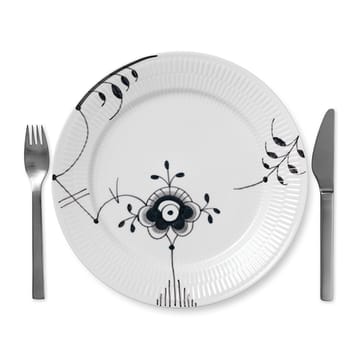 Black Fluted mega bord 6 - zwart - Ø 27 cm. - Royal Copenhagen