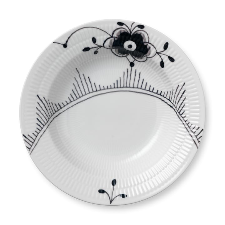 Black fluted mega diep bord, Ø 21 cm Royal Copenhagen