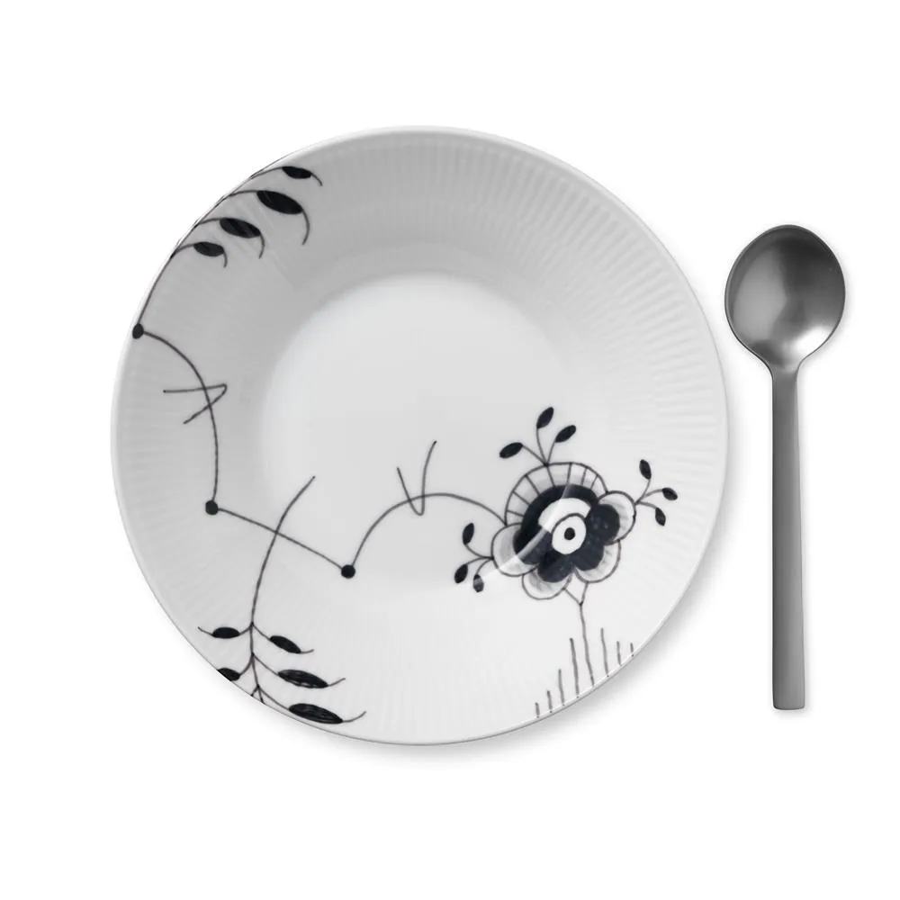 Black Fluted mega diep bord 6, Ø 24 cm Royal Copenhagen