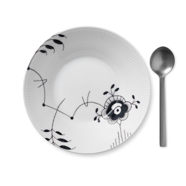 Black Fluted mega diep bord 6, Ø 24 cm Royal Copenhagen