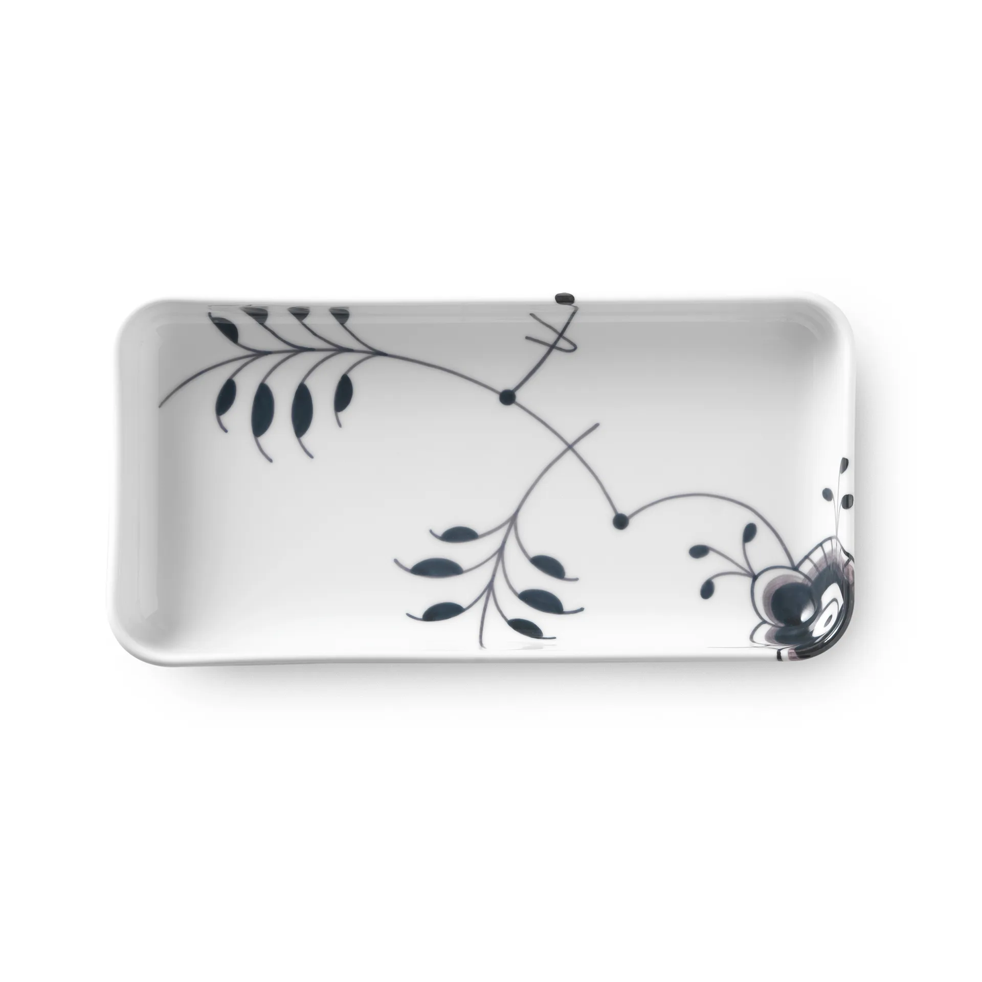 Black Fluted Mega rechthoekige schotel, 24 cm Royal Copenhagen