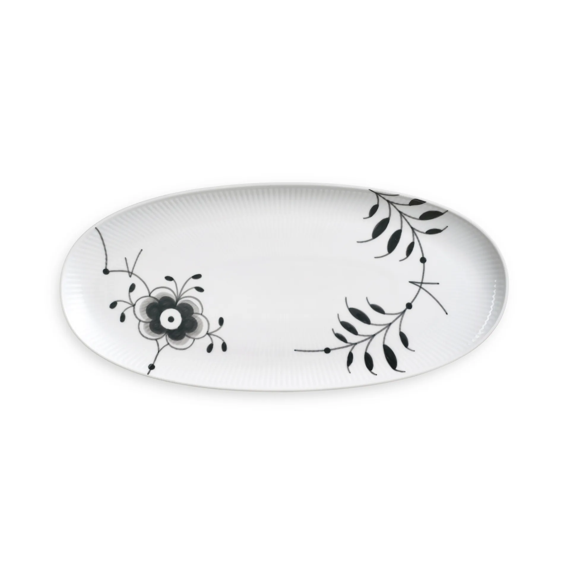 Black Fluted Mega schotel ovaal, 37 cm Royal Copenhagen