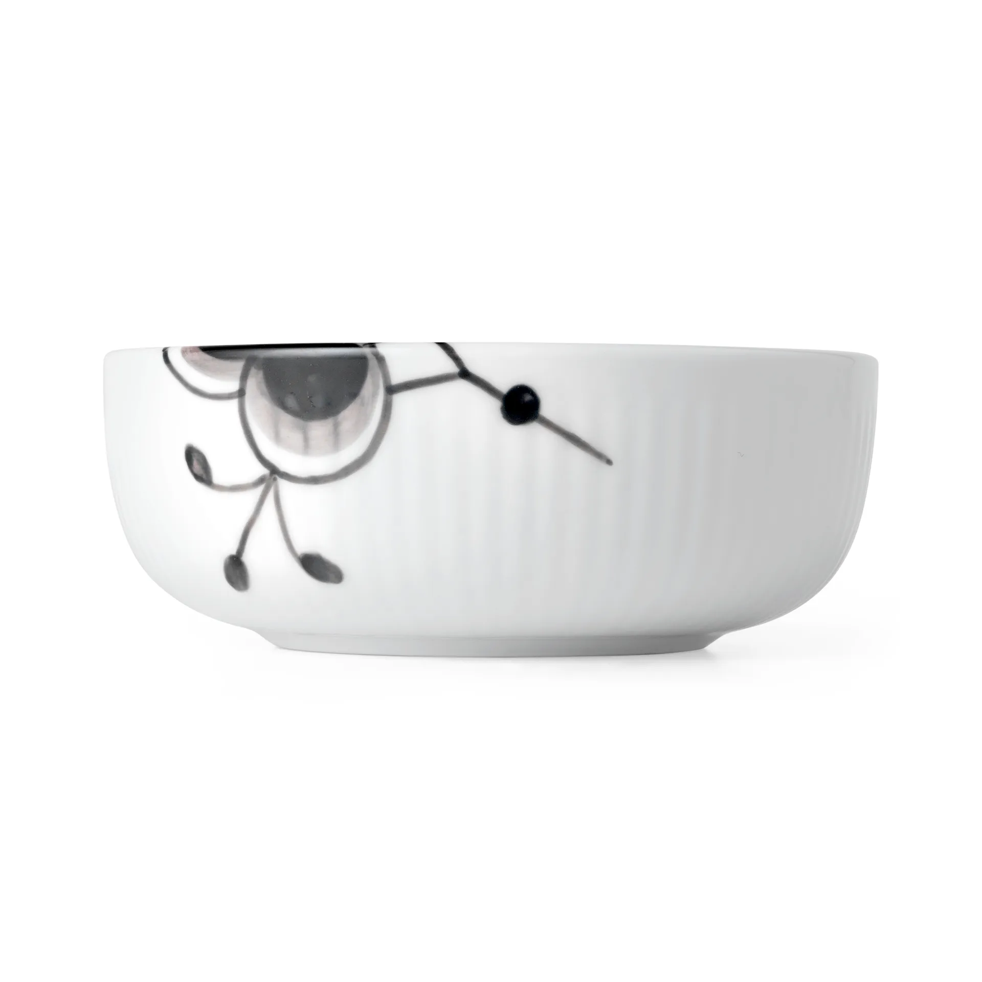 Black Fluted Mega serveerset 4-delig, Zwart-wit Royal Copenhagen