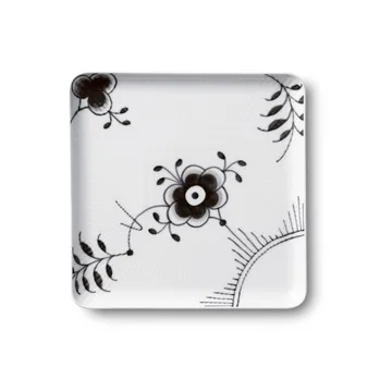 Black Fluted Mega vierkant bord - 20x20 cm - Royal Copenhagen