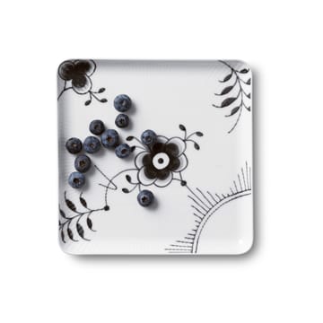 Black Fluted Mega vierkant bord - 20x20 cm - Royal Copenhagen