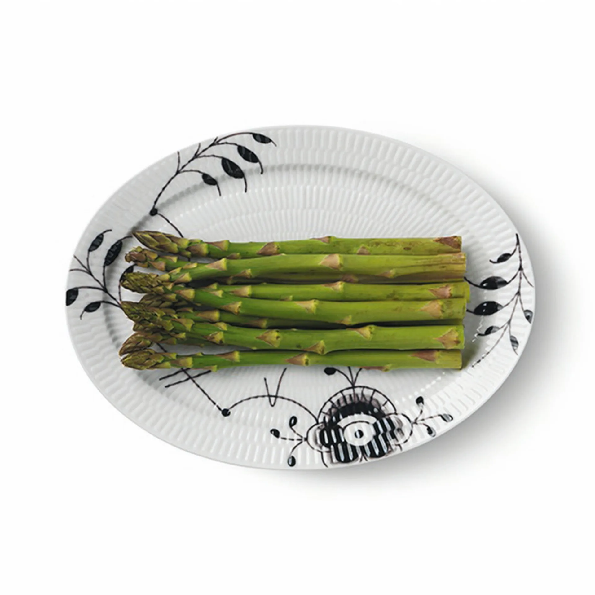 Black Fluted Mega zwart pot ovaal, 28 cm Royal Copenhagen