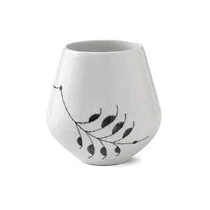 Black Fluted Mega zwart vaas, 12 cm Royal Copenhagen