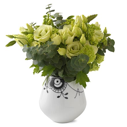 Black Fluted Mega zwart vaas, 12 cm Royal Copenhagen