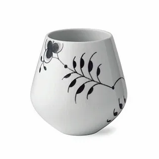 Black Fluted Mega zwart vaas, 15 cm. Royal Copenhagen