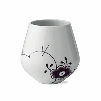 Black Fluted Mega zwart vaas, 15 cm. Royal Copenhagen