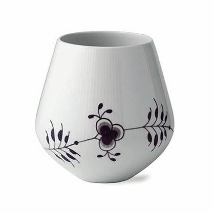 Black Fluted Mega zwart vaas, 20,5 cm. Royal Copenhagen