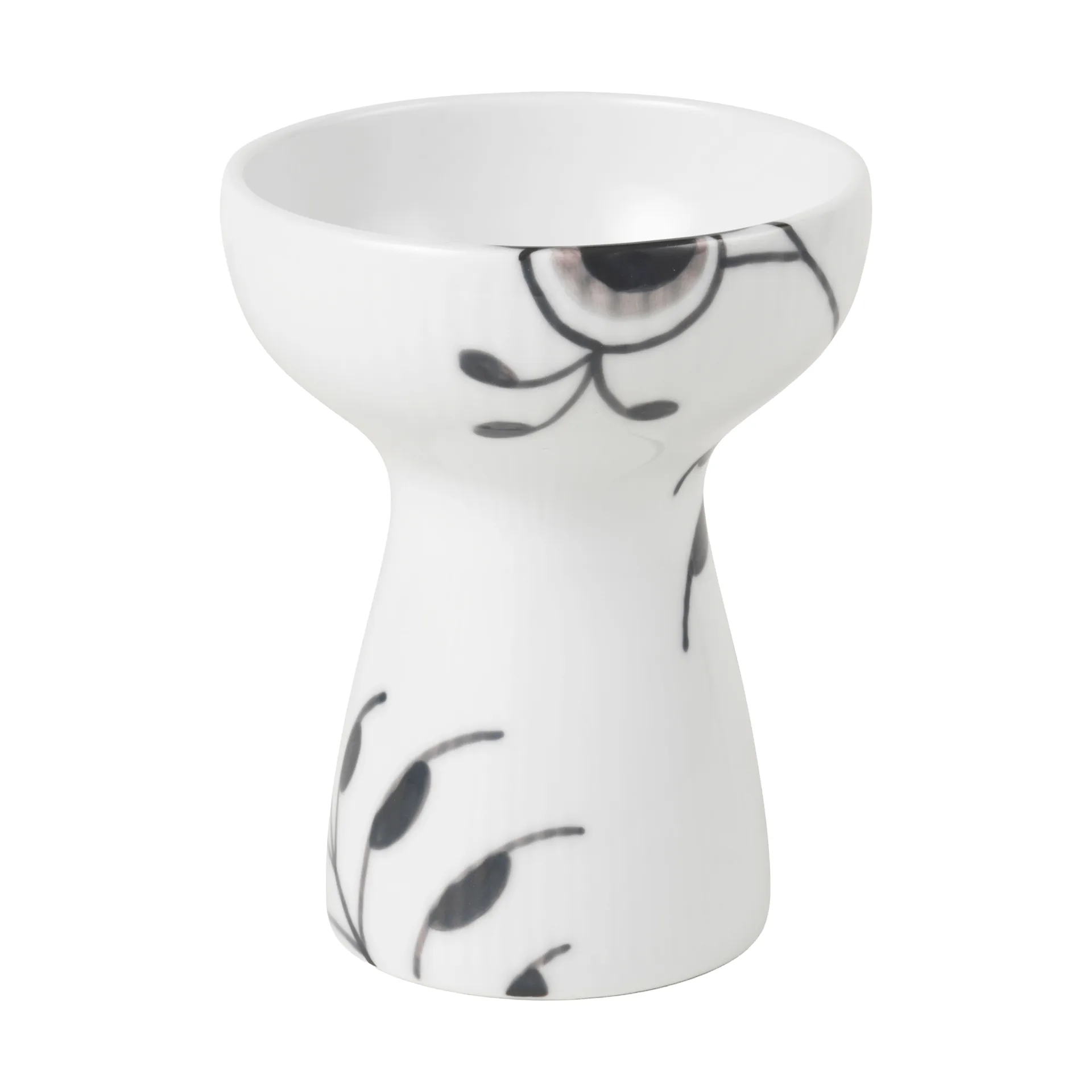 Black Fluted vaas 11 cm, White-black Royal Copenhagen