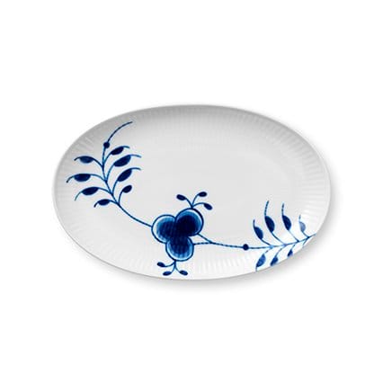 Blue Fluted Mega bord ovaal - Ø 23 cm. - Royal Copenhagen