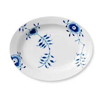 Blue Fluted Mega bord ovaal - Ø 36,5 cm. - Royal Copenhagen