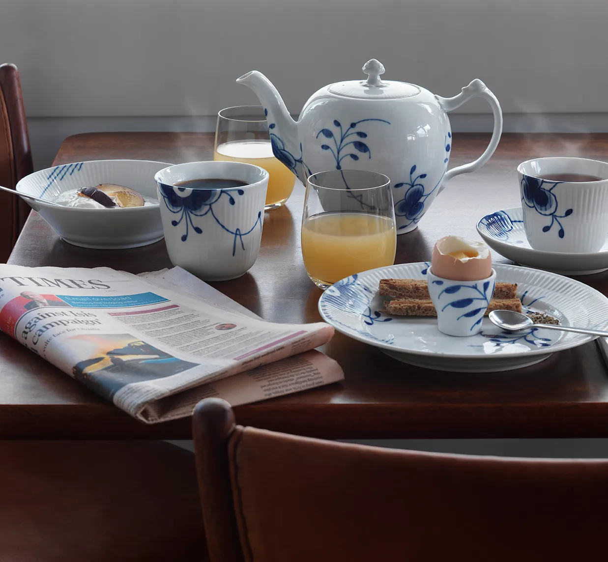 Blue Fluted Mega eierdop 2-pack, 4,8 cm. Royal Copenhagen