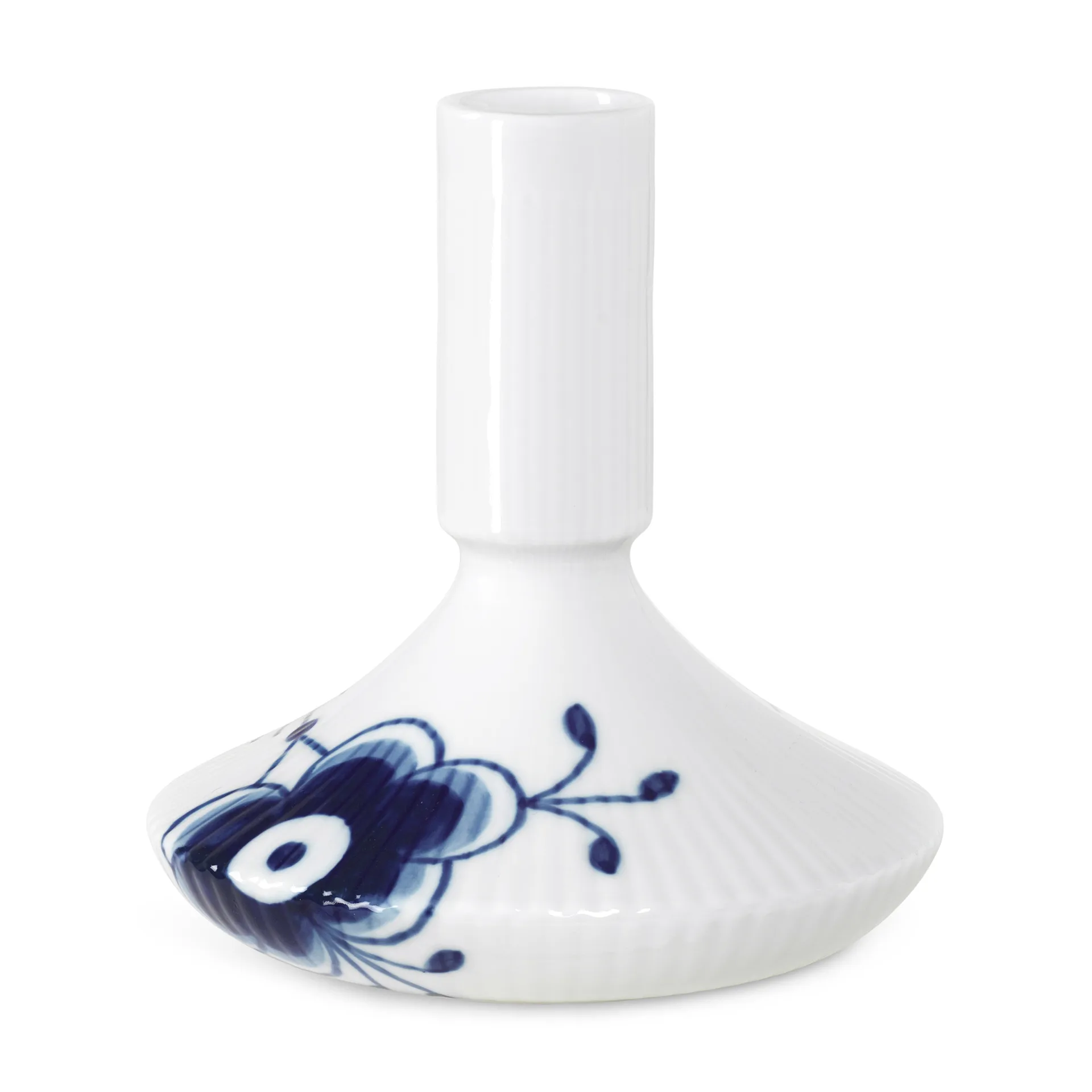 Blue Fluted Mega kandelaar, 12 cm Royal Copenhagen