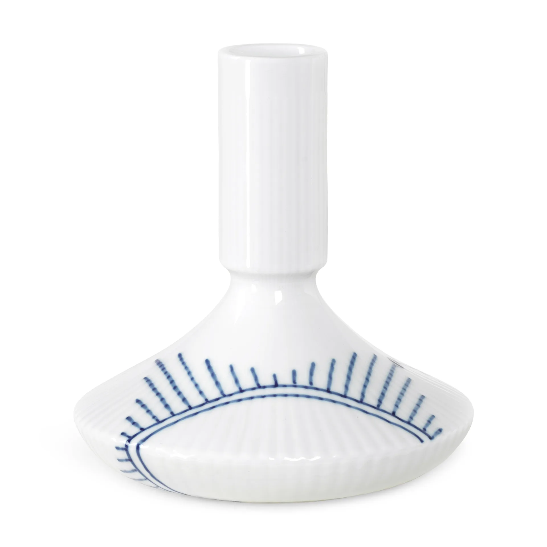 Blue Fluted Mega kandelaar, 12 cm Royal Copenhagen