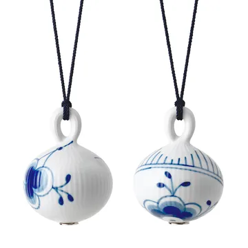 Blue Fluted Mega kerstbal 2-delig - Ø9,5 cm - Royal Copenhagen