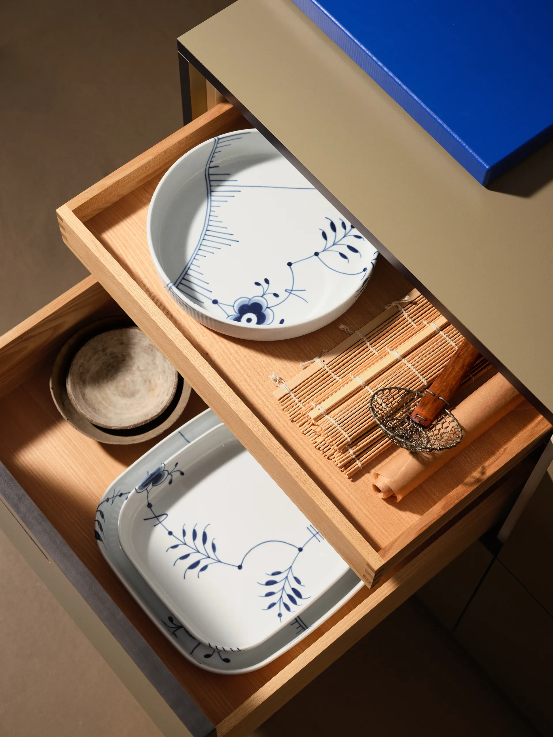 Blue Fluted Mega ovenschaal vierkant, 25x25 cm Royal Copenhagen