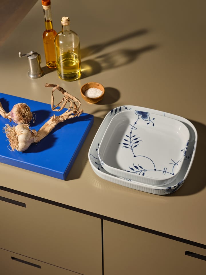 Blue Fluted Mega ovenschaal vierkant, 30x30 cm Royal Copenhagen
