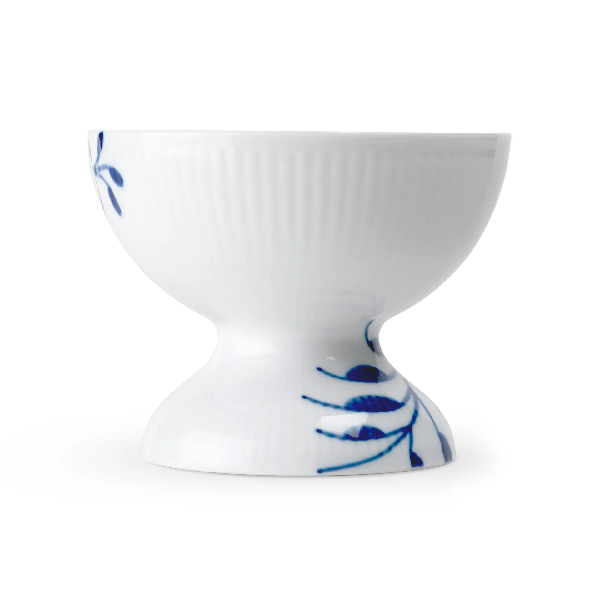 Blue Fluted Mega schaal op voet 8 cm, Blauw-wit Royal Copenhagen