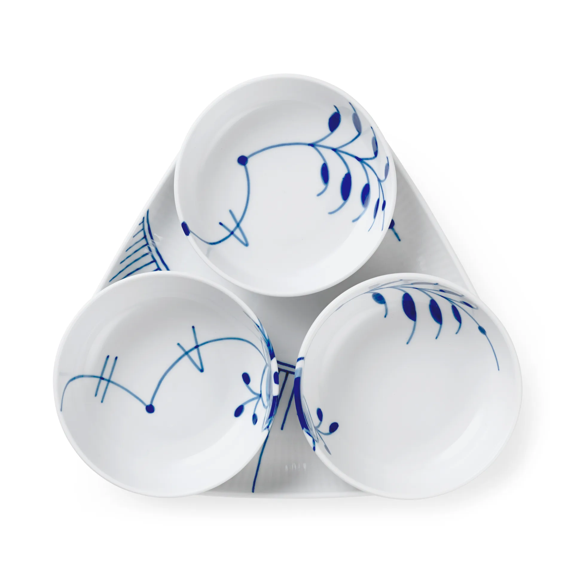 Blue Fluted Mega serveerset 4-delig, Blauw-wit Royal Copenhagen