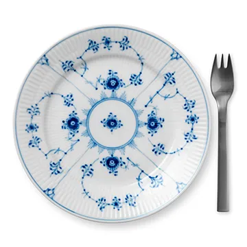 Blue Fluted Plain bord - Ø 19 cm - Royal Copenhagen