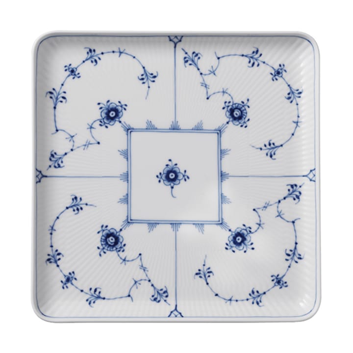 Blue Fluted Plain bord vierkant - 20 x 20 cm. - Royal Copenhagen
