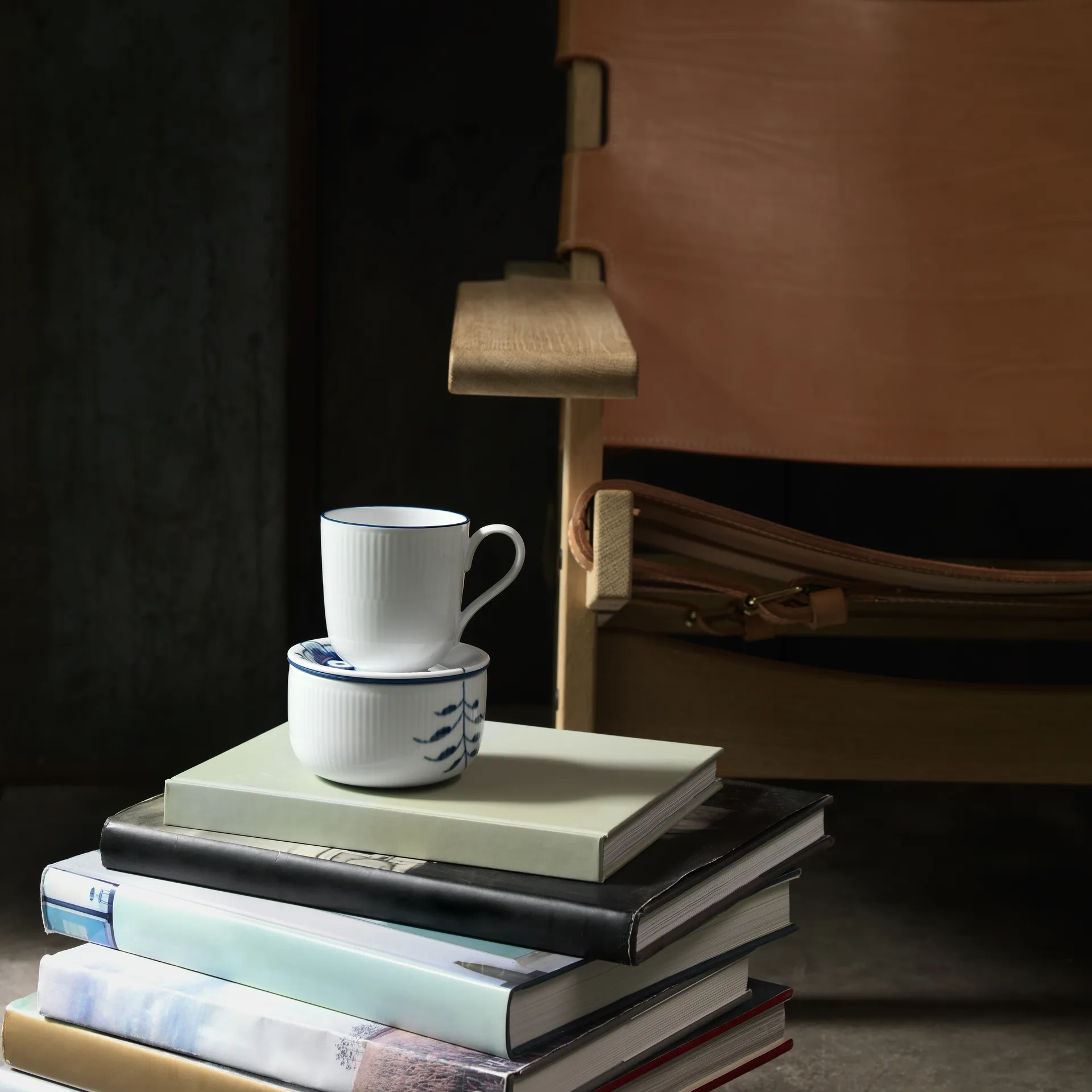 Blueline mok 28 cl 2-pack, Wit-blauw Royal Copenhagen