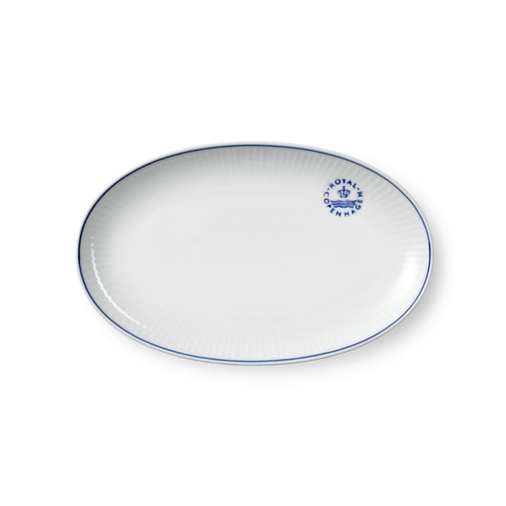 Blueline ovaal bordje 23 cm - Wit-blauw - Royal Copenhagen