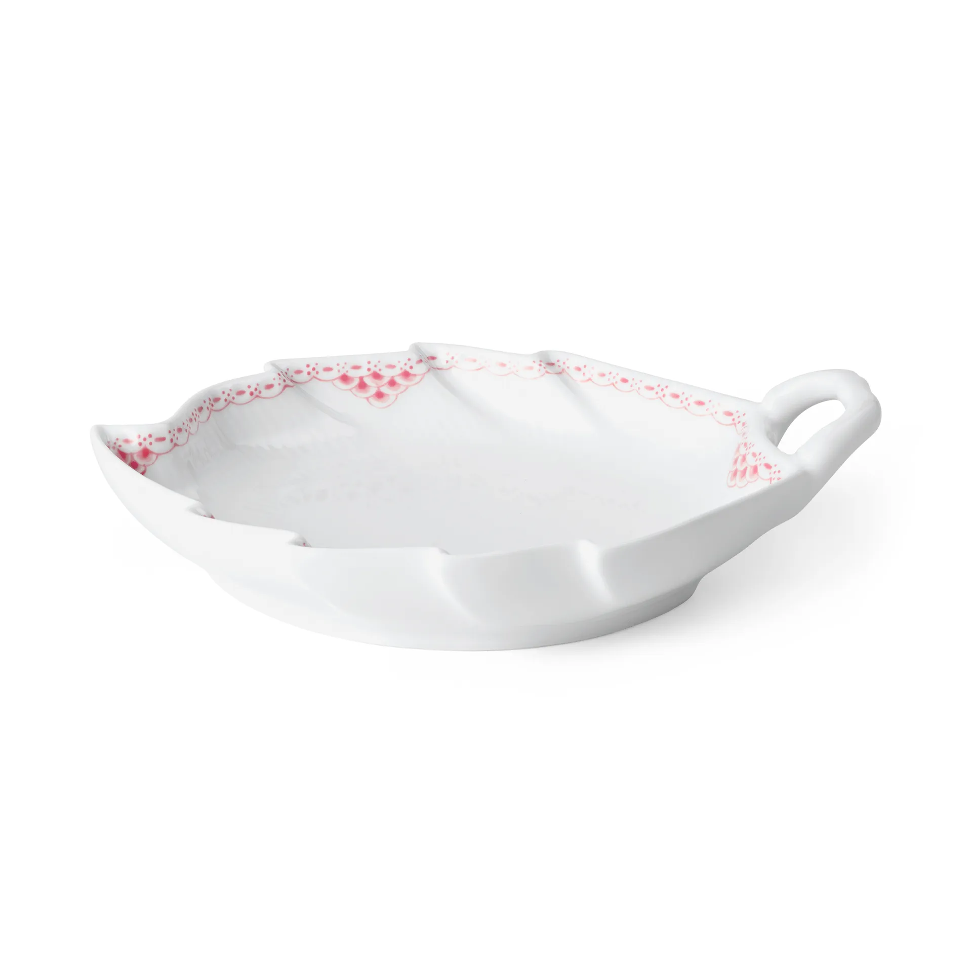 Coral Lace bladvormige schaal, Koraal-wit Royal Copenhagen