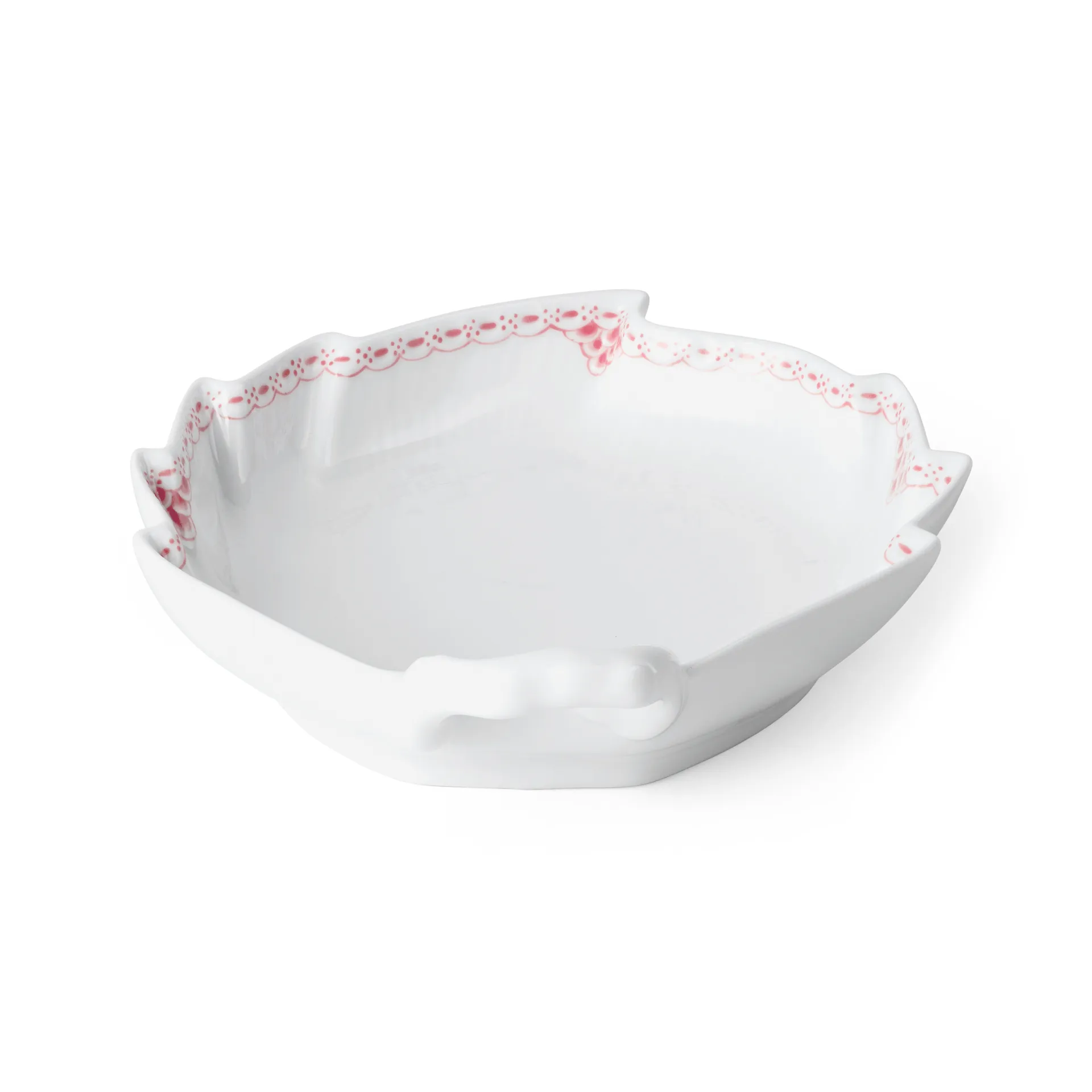 Coral Lace bladvormige schaal, Koraal-wit Royal Copenhagen