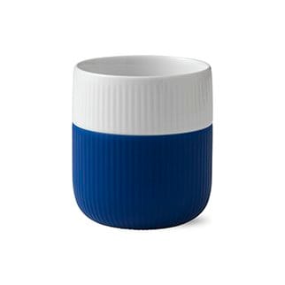 Fluted Contrast beker - mega blue (donkerblauw) - Royal Copenhagen