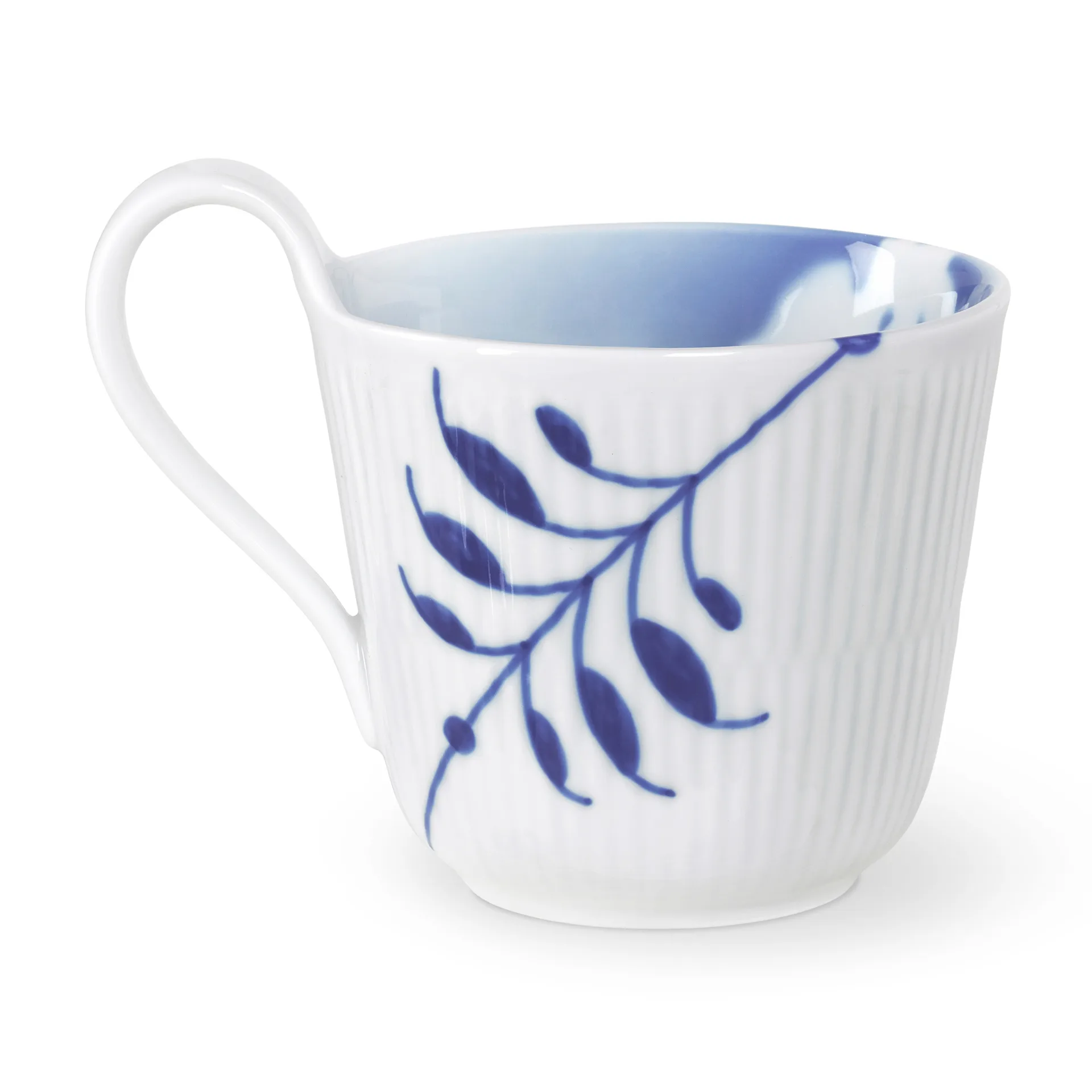 Mega Rose kop met hoog handvat 33 cl, Wit-blauw Royal Copenhagen