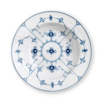 Musselmalet gerafeld diep bord met rand - Ø17 cm - Royal Copenhagen